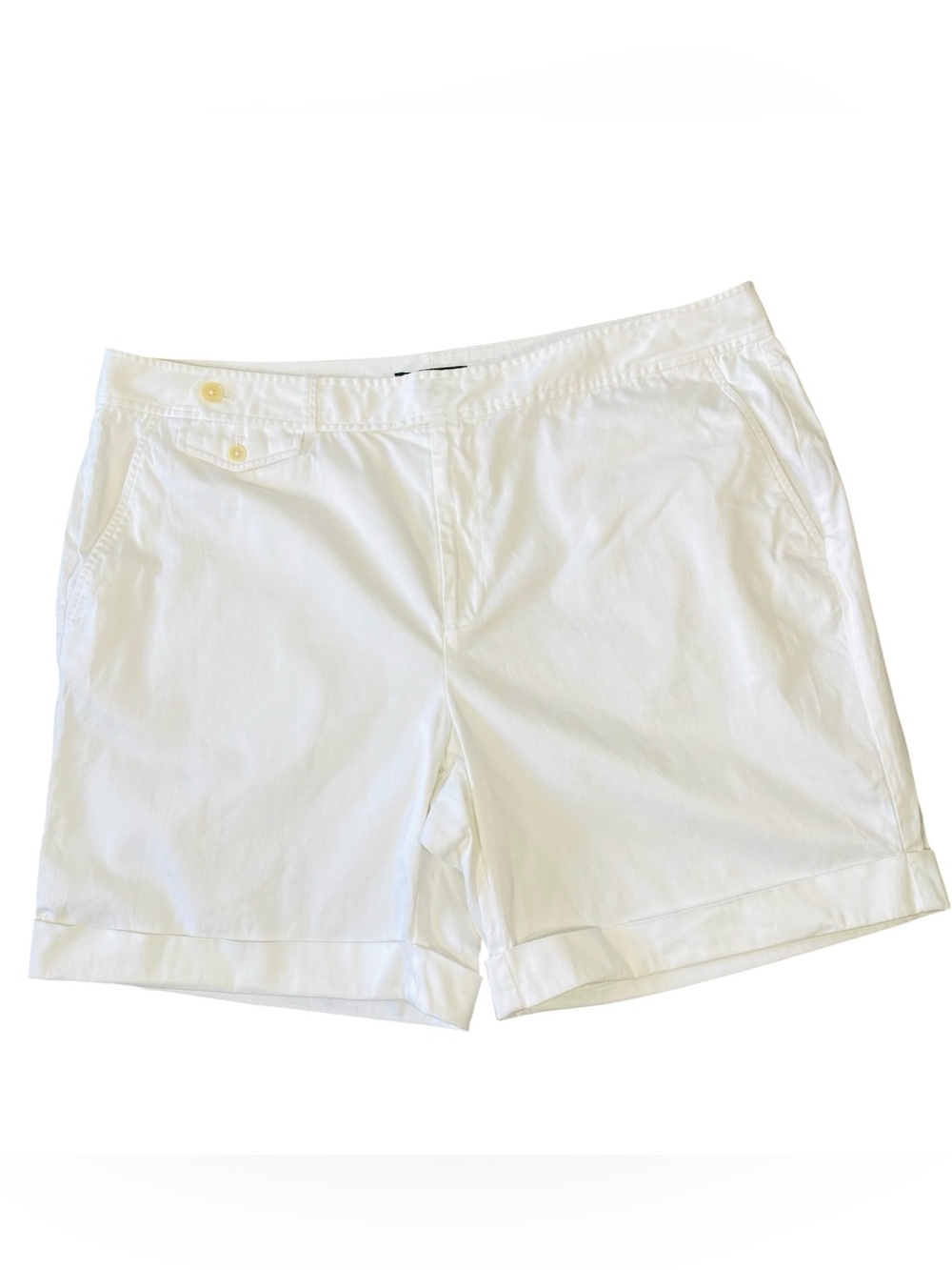 LAUREN RALPH LAUREN White Rolled Cuff Shorts